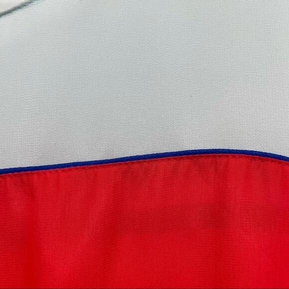 Gianni Bini Color Block Top Blouse Red Light Blue Short Sleeve - Picture 3 of 4